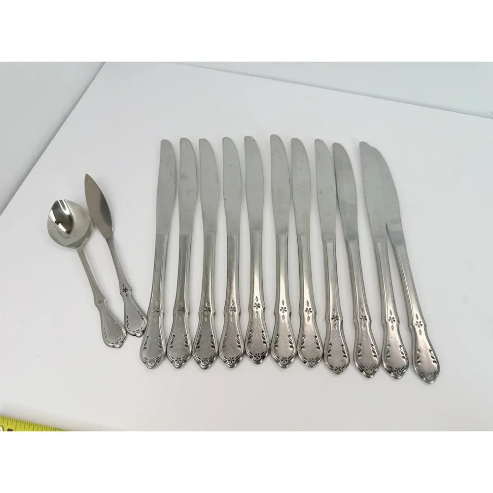Oneida Northland EVENING STAR Stainless 11 Dinner Knives Butter Knife Sugar
